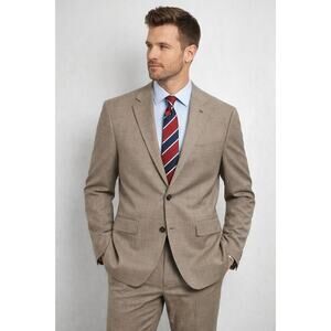 Tommy Hilfiger Men's Blazer Wool Blend Tan Suit Jacket2 Button Sports Coat 42S